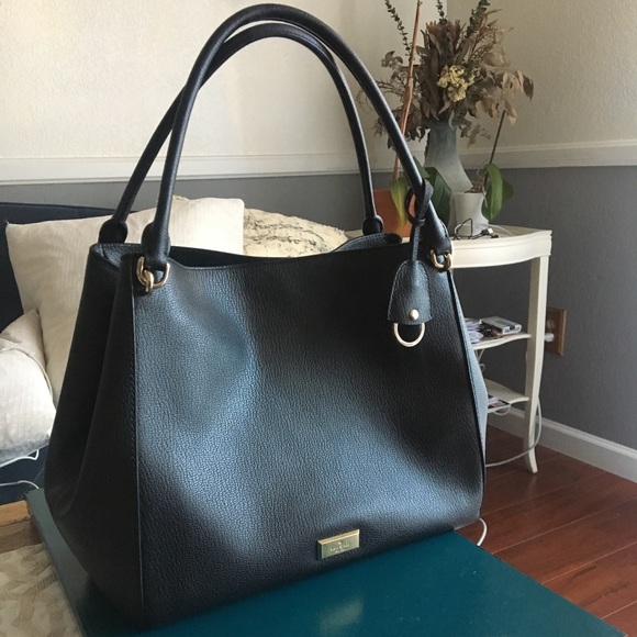 Sold Kate Spade Black Leather Shoulder Handbag - Picture 1 of 8